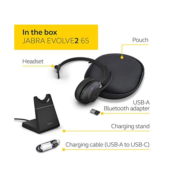 Jabra-Evolve2-65-Wireless-PC-Headset-with-Charging-Stand--Noise-Cancelling-Microsoft-Teams-Certified-Mono-Headphones-With-Long-Lasting-Battery--USB-A-Bluetooth-Adapter--Black Jabra Evolve2 65 Wireless PC Headset with Charging Stand – Noise Cancelling Microsoft Teams Certified Mono Headphones…