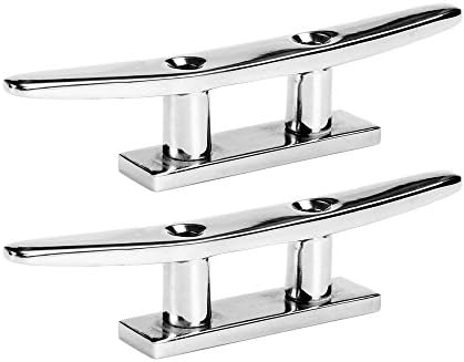 MIZUGIWA Boat Cleat Dock Cleat 4 inch 5 inch 6 inch 8 inch Open Base Boat Cleat, Mooring Boat Deck Cleats 316 Stainless Steel with Fasteners for Boat Docks, Decks,Kayaks,Marine