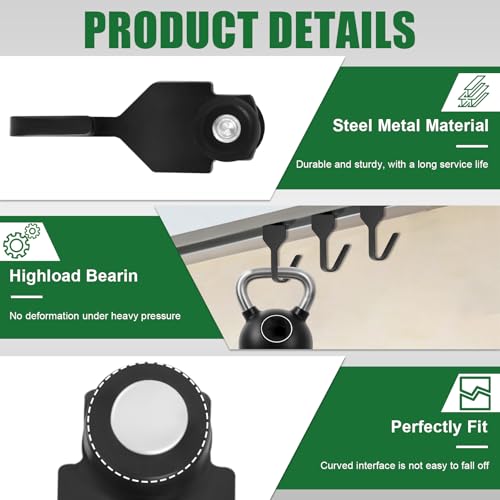 36Pcs Steel Slide Gazebo Hooks with Wheels for Gazebo's Curtains & Mosquito Netting, Gazebo Curtain Hooks for Rails and Tracks of Gazebo