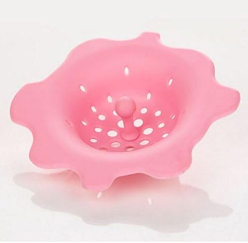 drain stoppers for tubs New Silicone Kitchen Sink Strainer Filter 1PC Round Kitchen Sink Drain Cover Stopper kitchen sink accessories (Pink)
