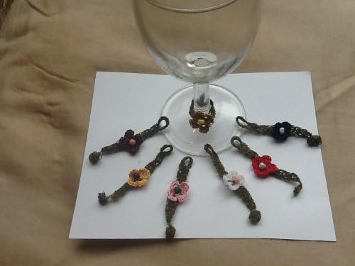 Amazon イーネオヤ 6 ワイングラスマーカー 手作り花のアクセサリーoya チャーム 通販