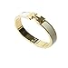 Gotomore 2015 Summer Popular Stylish Stainless Steel Anti-allergic H-shaped Buckle Bracelet Bangle -Gold + White