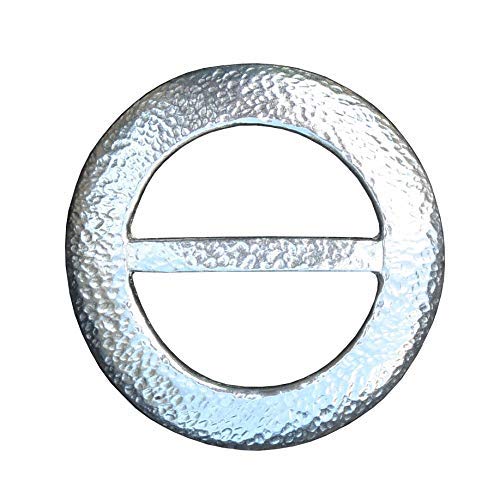 Beaten Pewter Scarf Ring, 6cm Diameter, Circular Design, Handmade by William Sturt in Fine Pewter  Elegant Scarf Accessory, Heart Gift Idea