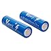 Vamery 2Pcs 18650 3.7V-4.2V 5000MAH Li-ion Rechargeable Efficient Battery Blue