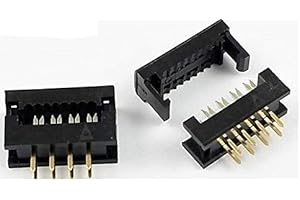 Connectors Pro IDC 2X4 8 Pins 2.54mm Pitch Male Header Dual Row Plugs for Flat Ribbon Cable, 25-Pack FD 8P