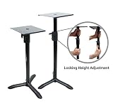Harmony Audio HA-BKSPKS Home Audio - Studio Monitor Adjustable Height Bookshelf Speaker Stand Pair