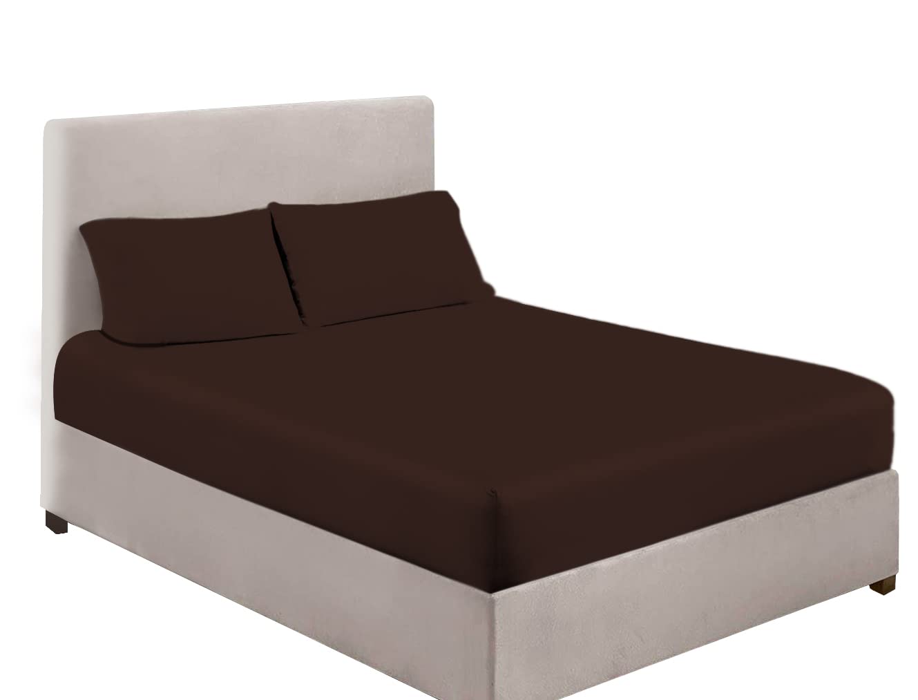 Extra Deep Bedding 100% Extra deep Fitted Sheets 16" 40CM Egyptian Cotton 200TC 15 Colours Single Double King Super King (Single, Chocolate)