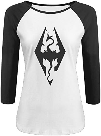 The Elder Scrolls V: Skyrim Logo Fashion Women 3/4 Sleeve T-shirts T-shirt