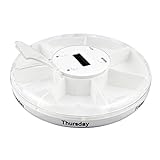 VICTORSTAR@ Smart Pill Case / Dispensers / Reminders / 7 Compartments for 7 Day Medication Organizer / 5 Set Independent Alarm - White ...