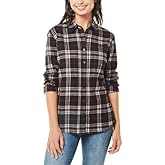Weatherproof Vintage Women's Stretch Plaid Flannel Button Front Shirt
