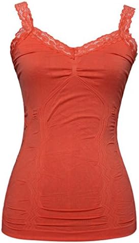 Womens Lace Trim Camisoles - Coral
