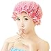 Waterproof Women Shower Caps Bath Cap VANORIG Cute Double Layer Satin Lined Shower Cap for Women ,Pack of 1 (Pink Dots)