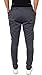Yong Horse Men Light Weight Drawstring Waist Big Side Pocket Sports Joggers Sweatpants (M, Dark Grey)