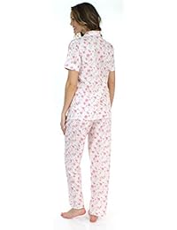 Sleepyheads pijama de algodón popelina con botones y pantalones para dama