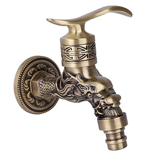 Wall Mount Faucet Kitchen Sink Faucet Bathroom Sink Faucet Antique Brass Single Handle Water Tap for Washing Machine G1/2