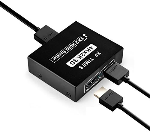 XF TIMES 2 Port 1X2 4K x 2K 1 in 2 Out V1.4 Certified HDMI Splitter for Full HD 1080P Apple and Sony devices Support 3D (One Input To Two Outputs)