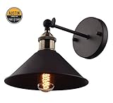 Metal Wall Sconce Light Fixture – 8.7 inch diameter – (1 Light) Vintage Industrial Loft Style - Great lighting fixture for bathroom, dining room, kitchen or bedroom