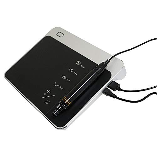 Touch Screen Microblading Machine Eyebrow Lip Eyeliner MTS Microblading Device kit Intelligent Panel Super Quiet Black Color with 20 pcs 1R Cartridge needles (PMU Machine and 20 pcs needles)