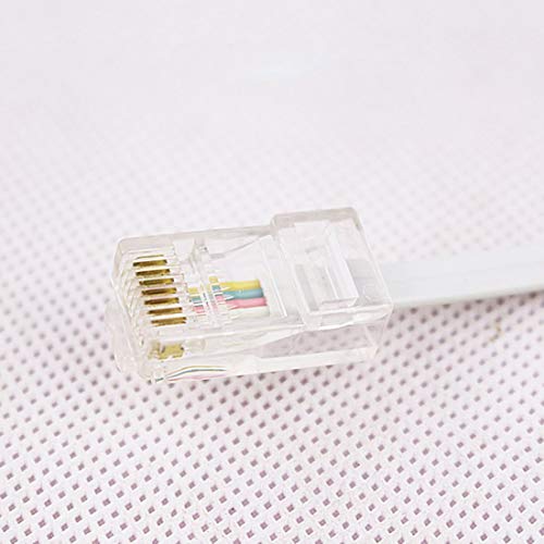 GFORTUN Beige RJ11 6P4C Female to Ethernet RJ45 8P4C Male Telephone Ethernet Adapter Cable Converter Socket (5 Pack)