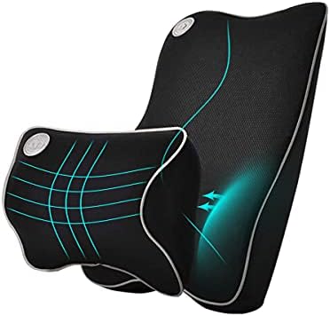 Ecloud Shop Lumbar Support Cushion for Car and Headrest Neck
