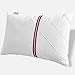 TEFOTO British Style Bed Pillow for Sleeping Polyester Filled Pillow with Cotton Pillowcase Queen Size