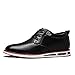 Meeshine Men's Modern Leather Lace-up Flat Oxford Sneakers Dress Shoes