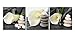 Canvas Print Wall Art Picture Still Life Of White Calla Lily With Gray Spa Pebbles Zen Stones On Black Background Callalily 3 Pieces Paintings Modern Giclee Framed Artwork Flower Pictures Photo Prints