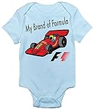 My Brand of Formula Baby Bodysuit Cute Formula 1 Baby Clothes for Infants (6-12 Months, Light Blue)