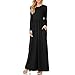 Idingding Long Maxi Dress, Womens Long Sleeve Plain Pockets Pleated Tunic Loose Swing Casual Dress