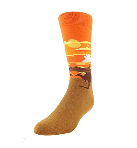 Zmart Menâ€™s Color Fun Animal Kangaroo Novelty Socks, Crazy Art Crew Socks Size 8-14