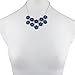 Lux Accessories Silvertone n Blue Acrylic Flower Floral Mini Statement Necklace