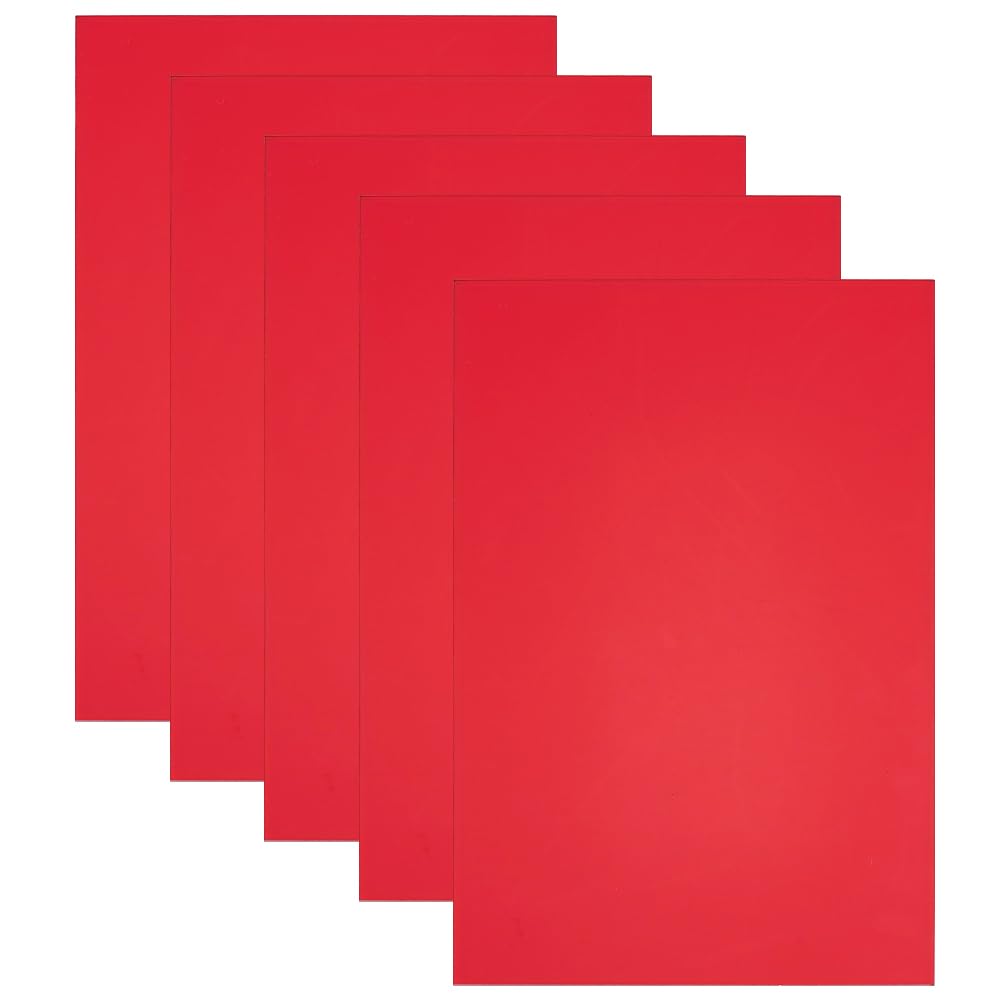 PH PandaHall 5 Pack Transparent Plastic Sheets, 3mm Red Colored Translucent Laser Cutting Panels for DIY Jewellery Crafts, Picture Frame Signs, Display Projects, 7.1x4.7 inch/18x12cm