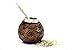 Tealyra - Hand Made Carved - Yerba Mate Gourd and Stainless Steel Bombilla Straw - Made in Argentina - Traditional Drinking Gourd - Authentic Argentinian Mate Cup (#1601)