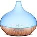 Aromatherapy Essential Oil Diffuser, URPOWER 300ml Wood Grain Ultrasonic Cool Mist Whisper-Quiet Humidifier with Night Light & 4 Timer Settings, Waterless Auto Shut-Off for Home Office Yoga Spa