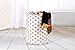 Sea Team 19.7 Inches Large Sized Waterproof Coating Ramie Cotton Fabric Folding Laundry Hamper Bucket Cylindric Burlap Canvas Storage Basket with Stylish Polka Dot Design (19.7
