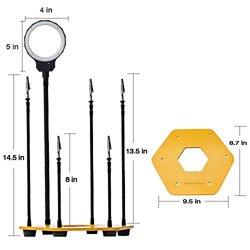 Helping Hands Soldering With LED Magnifier and USB Fan, 3 Brightness LED Third Hand Tool Station with 6 Flexible Gooseneck Arm Heavy Metal Base for DIY Craft Solder Detailed Electronics Repair Jewelry - Thumbnail 4