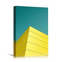 Canvas Wall Art Yellow Building Pattern Abstract Architecture & Maps Building Chic Home Office Photography - 12x18 inches