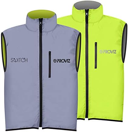 Proviz Men's Switch Reflective Cycling Gilet-Silver/Yellow, Large
