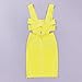 Alice & Elmer Women's Rayon Sleeveless V Neck Cut Out Midi Bandage Dress Yellow S