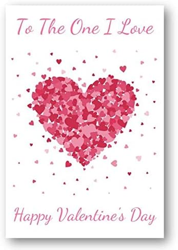 Second Ave To The One I Love Valentine Card Cute Romantic Card - Bursting Heart Design, 210mm x 148mm