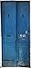 DoorPix 36x80 Inch 3D Door Mural Wrap Glossy Bubble Free Sticker Vintage French Blue Double Door - Peel and Stick - Easy-to-Clean, Durable