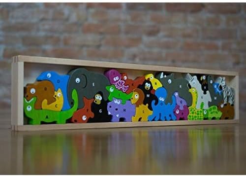 wooden animal alphabet puzzle