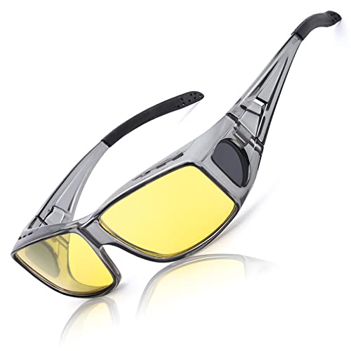 LVIOE Wrap Around NightVision Glasses, Fit Over Prescription Glasses