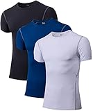 Jessie Kidden Men's Sport Short Sleeve Shirt Dry Fit Athletic Compression Base Layer #1003