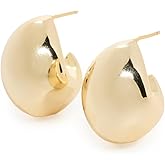 By Adina Eden Women's Chunky Graduated Hoop Earrings, Gold, One Size
