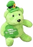 Amscan Shamrock In' St. Patrick's Day Party Leprechaun Bear Plush (Pack Of 1), Green, 6