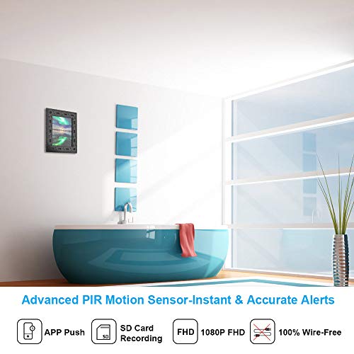 Hidden Security Camera WiFi Photo Frame,FUVISION 1080P Nanny Cameras