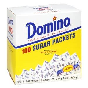 image for Domino Premium Pure Cane Sugar Packets, 100 Packets of 0.12 OZ (3.54g)
