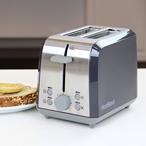 West Bend 78823 2 Slice Toaster with Extra Wide Slots Bagel Settings