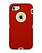 WallSkiN Turtle Series Cases for iPhone 7 / iPhone 8 (Only) Full Body Protection with Kickstand & Holster - Garnet (Red/White)